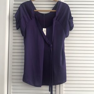 GAP Ruffled sleeve purple blouse, NWT